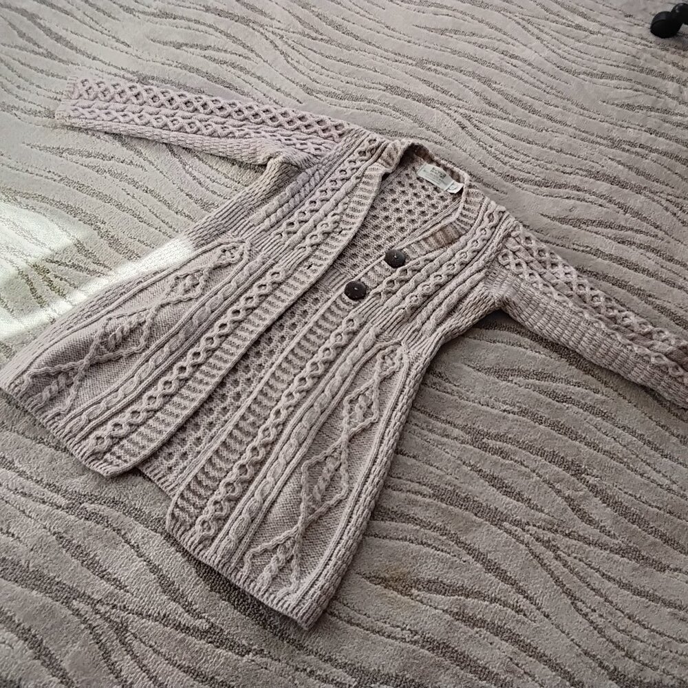 Beautiful, warm Aran Irish long sweater